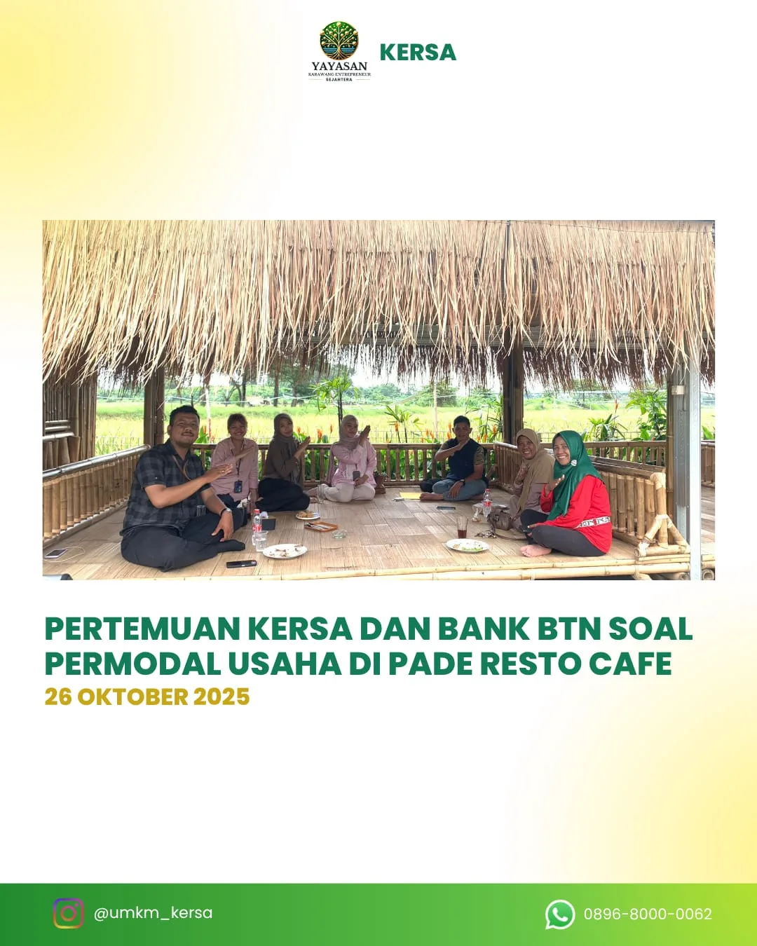UMKM KERSA dan Bank BTN Bahas Peluang Permodalan Usaha bagi Pelaku UMKM