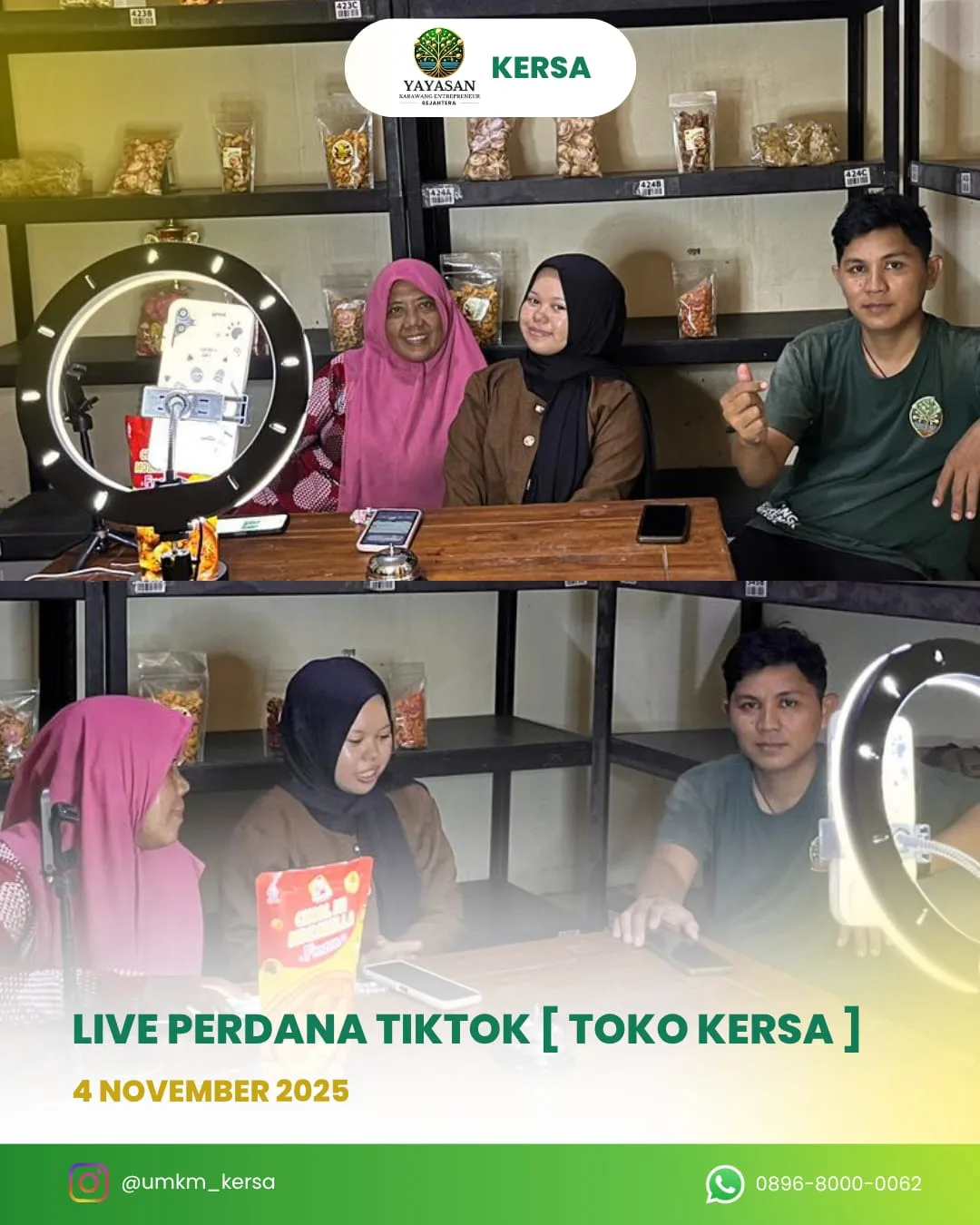 Live Perdana TikTok Toko KERSA Resmi Digelar
